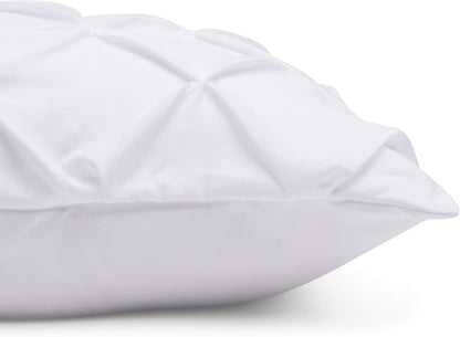 Microfiber Pinch Pleat Duvet Cover Set -3 pcs, King, Bright White, Geometric